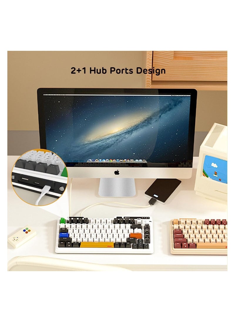 Kzzi - K75 PRO Lemon Grass RGB 75% Wireless Gasket Tri-Mode Connectable Mechanical Keyboard, 82 Keys Hot Swappable Gaming Keyboard with Knob and Power Display, Custom Tactile Switches - Image 1