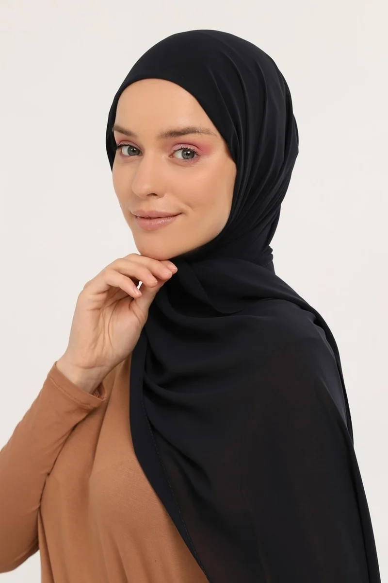 Altobeh Ready Practical Luxury Snap-on Elastic Bonnet Chiffon Shawl