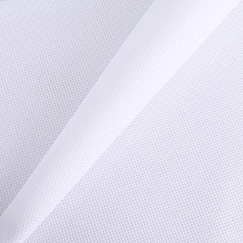 Donmon Aida Cloth 14 Count Cross Stitch Fabric,60×39inch (White) - Image 1