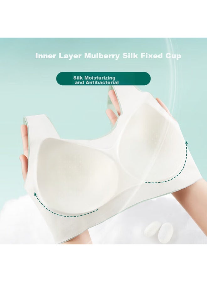 Mei Ya Ting Silk Bra Women Summer Thin No Steel Ring Gathered Bra Backless Sports Breathable Bra - Image 3