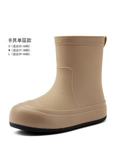 Generic Fashionable Waterproof Anti-Slip Womens Rain Boots Khaki 