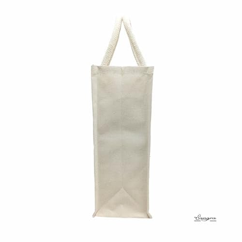 Sangra Canvas Reusable Bags for School, College, Lunch Bag for Office for Men and Women, Grocery Shopping Bag, Multi-Purpose Bag, Sturdy Handle With Zipper Lock (Pack of Two) (Orange) - Image 4