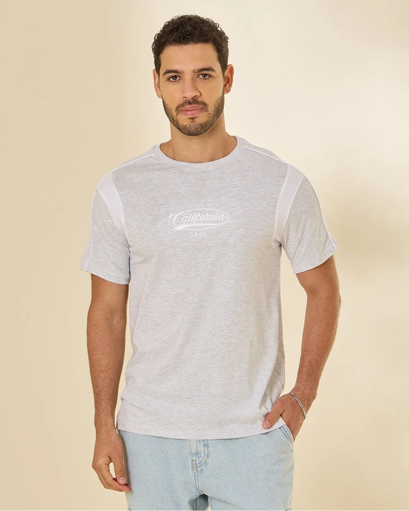 Redtag Men Blue Single Jersey T Shirt