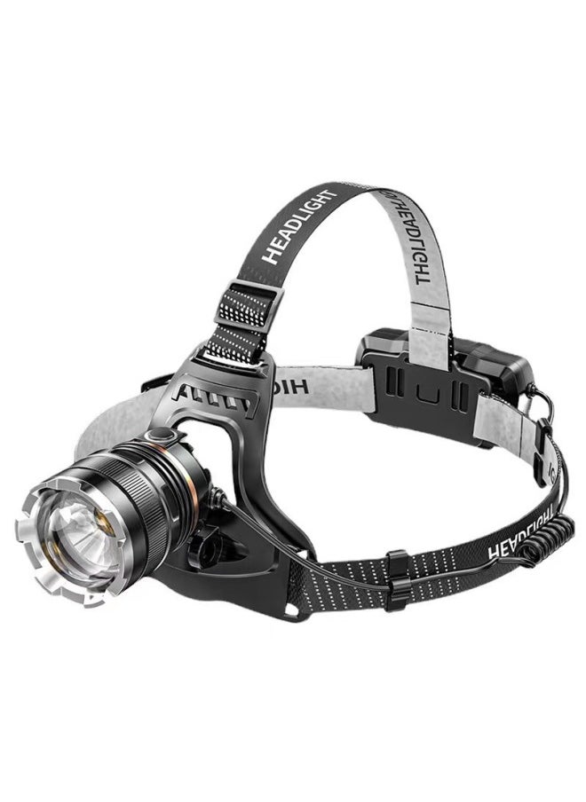 Generic P50 Light Headlight Aluminum Alloy Charging Induction Headlight Outdoor Lighting Focusing Night Fishing Headlight-Color:XCF8002 (laser Light Does Not Sense)) No Battery  - Image 5