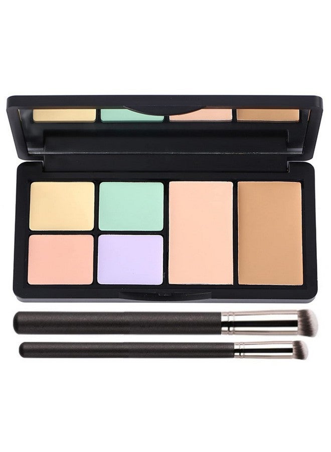 BliBling Concealer Contour Palette, 6 In 1 Color Correcting Concealer Contour Makeup Palette, Contouring Foundation Highlighting Makeup Kit for Dark Circles, Blemish With 2 Packs Brush (1#) - Image 1