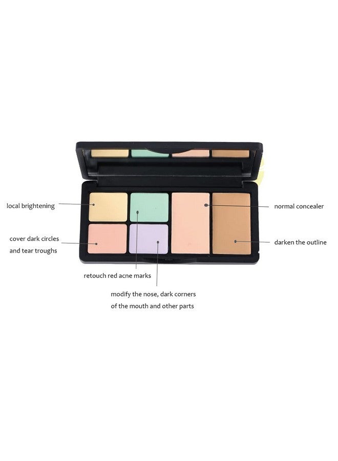 BliBling Concealer Contour Palette, 6 In 1 Color Correcting Concealer Contour Makeup Palette, Contouring Foundation Highlighting Makeup Kit for Dark Circles, Blemish With 2 Packs Brush (1#) - Image 2