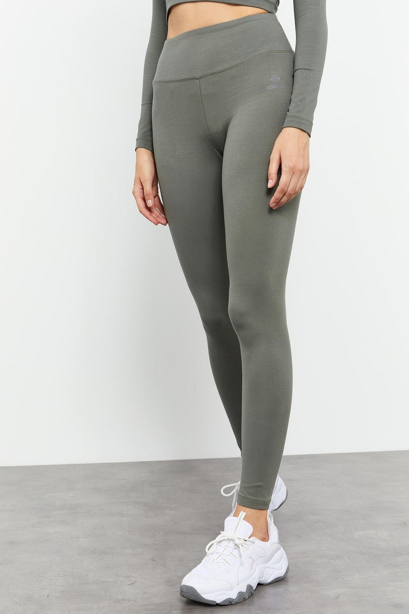 Tommy Life ÇağlaWomen's High Waist Long Sleeve Slim Fit Crop Top Leggings Set - 95286  - Image 5