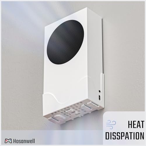 Hosanwell Series S Wall Mount, Series S Wall Mount Kit, with Detachable Controller Holder & Headphone Hanger Heat Dissipation (NOT for ONE S) - Image 5