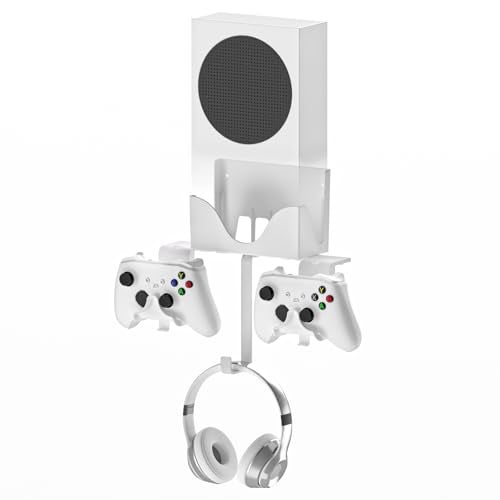 Hosanwell Series S Wall Mount, Series S Wall Mount Kit, with Detachable Controller Holder & Headphone Hanger Heat Dissipation (NOT for ONE S) - Image 1