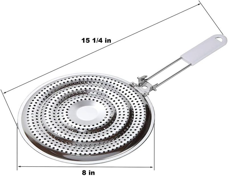 لوح توزيع الحرارة من الفولاذ المقاوم للصدأ، مزود بتعزيز مزدوج لتوزيع الحرارة، مناسب للمواقد الزجاجية الكهربائية والغازية، (8.25 × 15.75 بوصة) - Image 2