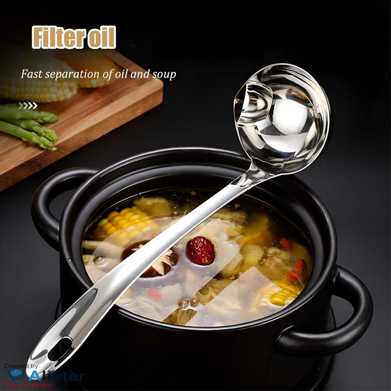 Soup Ladle for Home Kitchen:Stainless Steel Fat Separator Spoon Long Handle Multifunctional Cooking Tools Exclusively Available in Al Asra (1) - Image 4