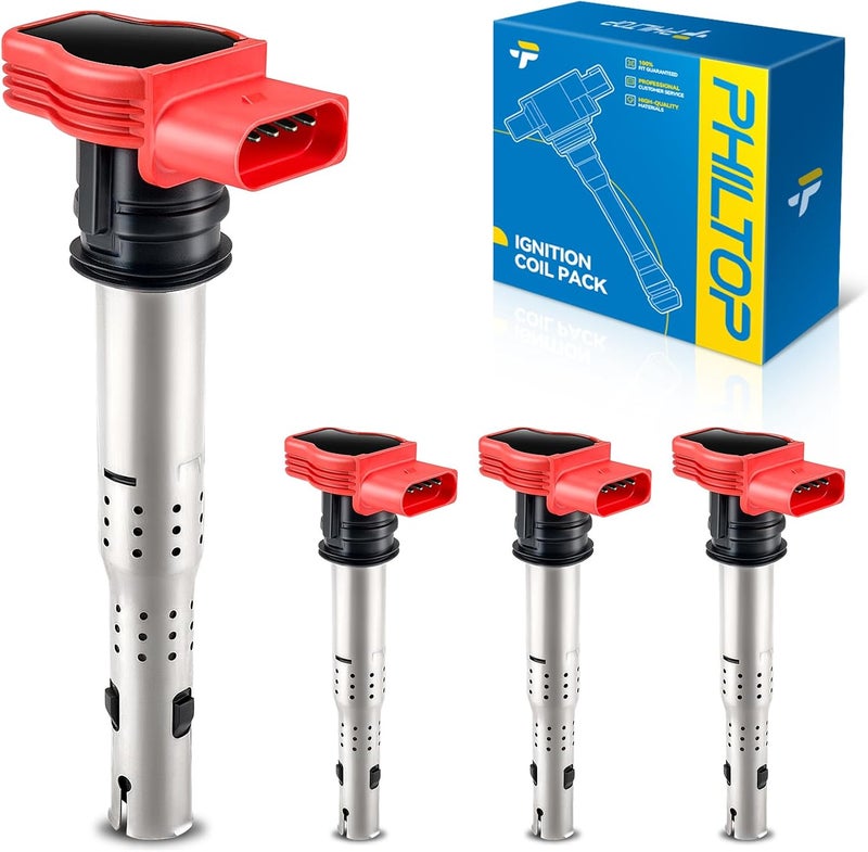 PHILTOP UF529 Ignition Coil Pack - Set of 4 for Various Audi and Volkswagen Models - Image 1