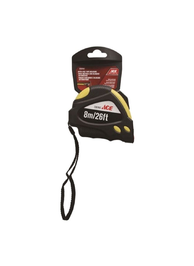 ACE Double Sided Marking Auto Lock Measuring Tape Black and Yellow 8 m 32G-8025  - Image 1