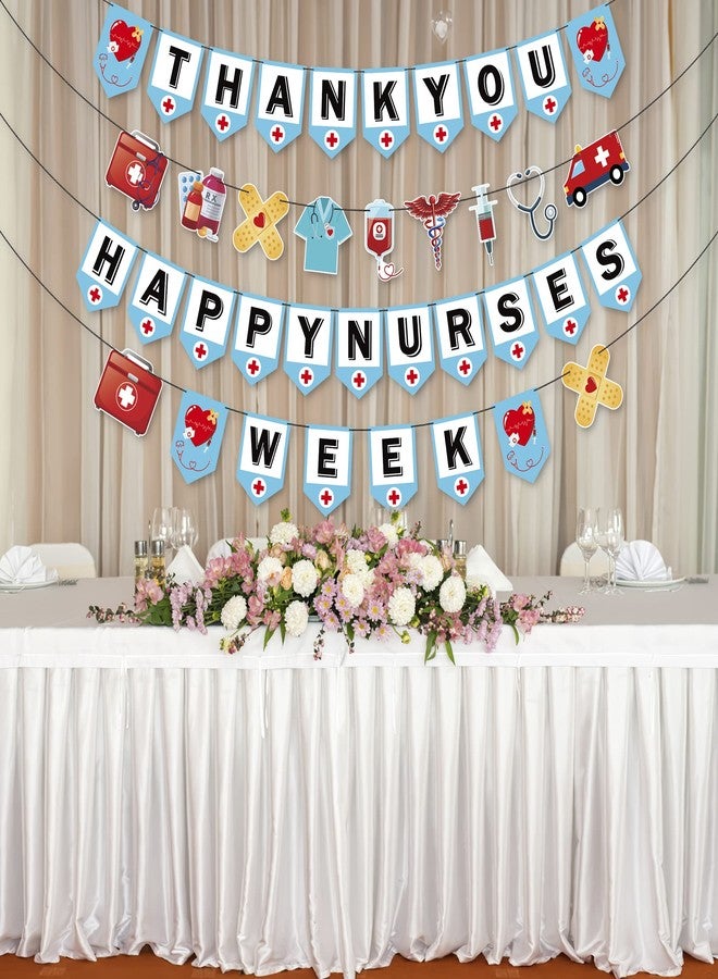 Heartome Nurses Week Decorations, Thank You Nurses Wall Hanging Banner, Happy Nurse Day Party Banner, Nurse Appreciation Home Decor Congrats Grad Signs Indoor Outdoor Nursing Graduation Party Supplies - Image 4