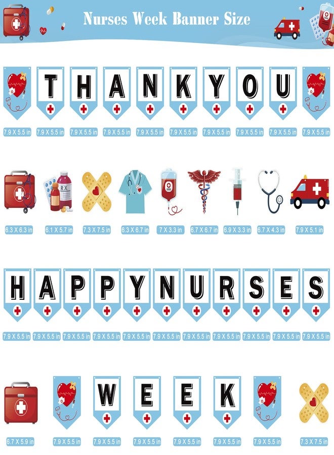 Heartome Nurses Week Decorations, Thank You Nurses Wall Hanging Banner, Happy Nurse Day Party Banner, Nurse Appreciation Home Decor Congrats Grad Signs Indoor Outdoor Nursing Graduation Party Supplies - Image 2