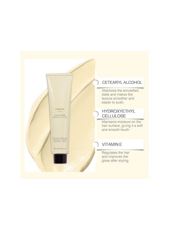 BIOAOUA Complete Air Dry Cream, Air Dry Cream for Hair - Frizz-Free Formula for Natural, Effortless Air-Dried Hair with Soft Hold 4.97fl oz - Image 4