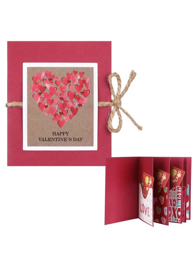 Skyygemm Valentine's Day Gift Card Sleeves 5 Card Slots Valentine's Day Gift Card Holder Book Holiday Money Book for Valentine' Day Birthday Holiday Ornament - Image 1