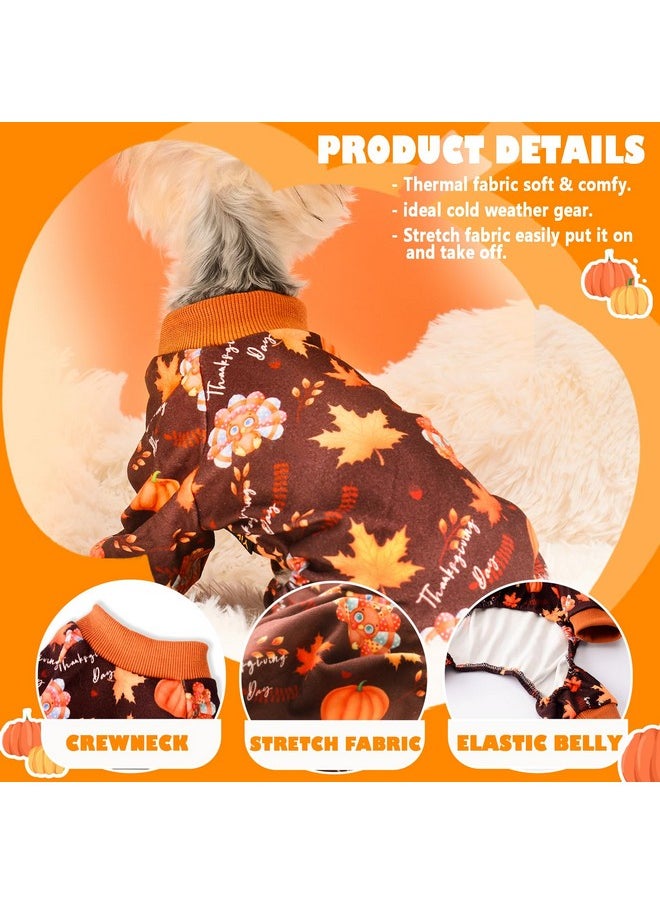 Yikeyo - Dog Thanksgiving Pajamas, Turkey Pumpkin Dog Pjs Pet Dog Thanksgiving Outfit Clothes Costume, Fall Winter Dog Clothes For Small Medium Dogs Boy Girl, Cat Apparel, Orange, Medium - Image 1