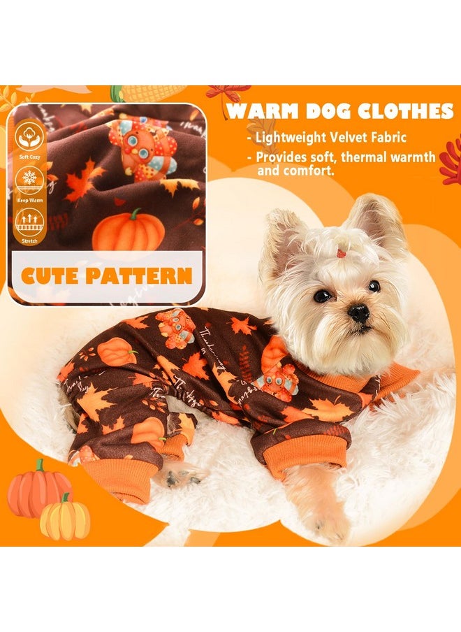 Yikeyo - Dog Thanksgiving Pajamas, Turkey Pumpkin Dog Pjs Pet Dog Thanksgiving Outfit Clothes Costume, Fall Winter Dog Clothes For Small Medium Dogs Boy Girl, Cat Apparel, Orange, Medium - Image 1