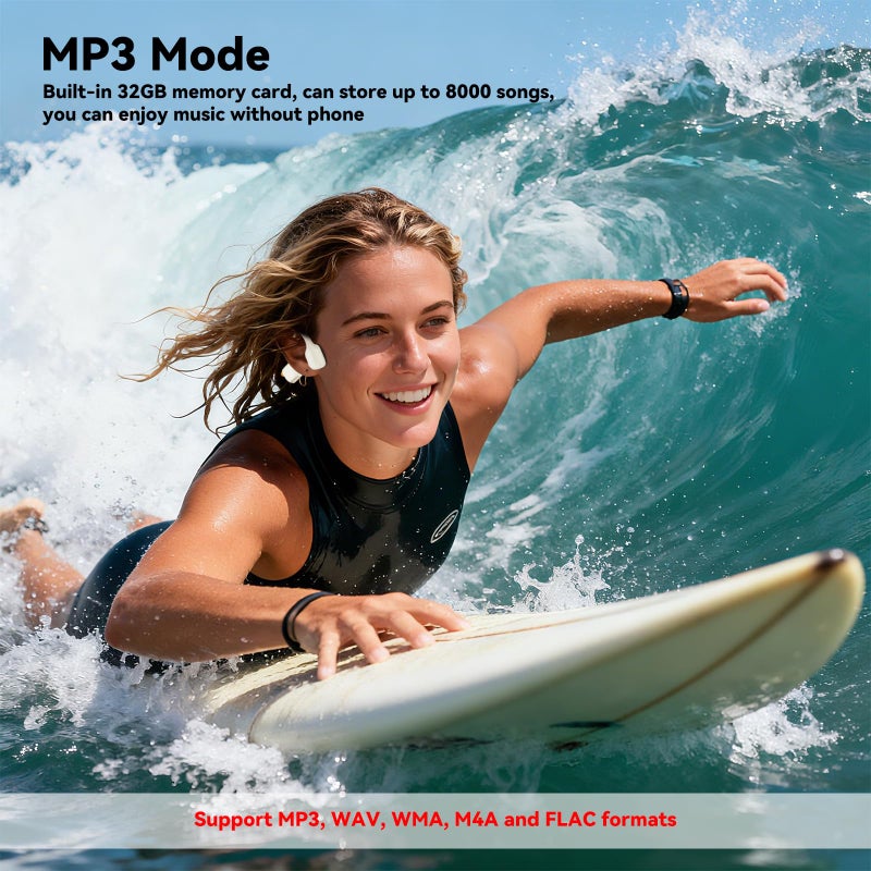 Opinta Swimming Headphones, IPX8 Waterproof Bone Conduction Headphone Wireless Underwater Earbuds with 32GB Memory for Swimming, Cycling, Marathon - Image 3
