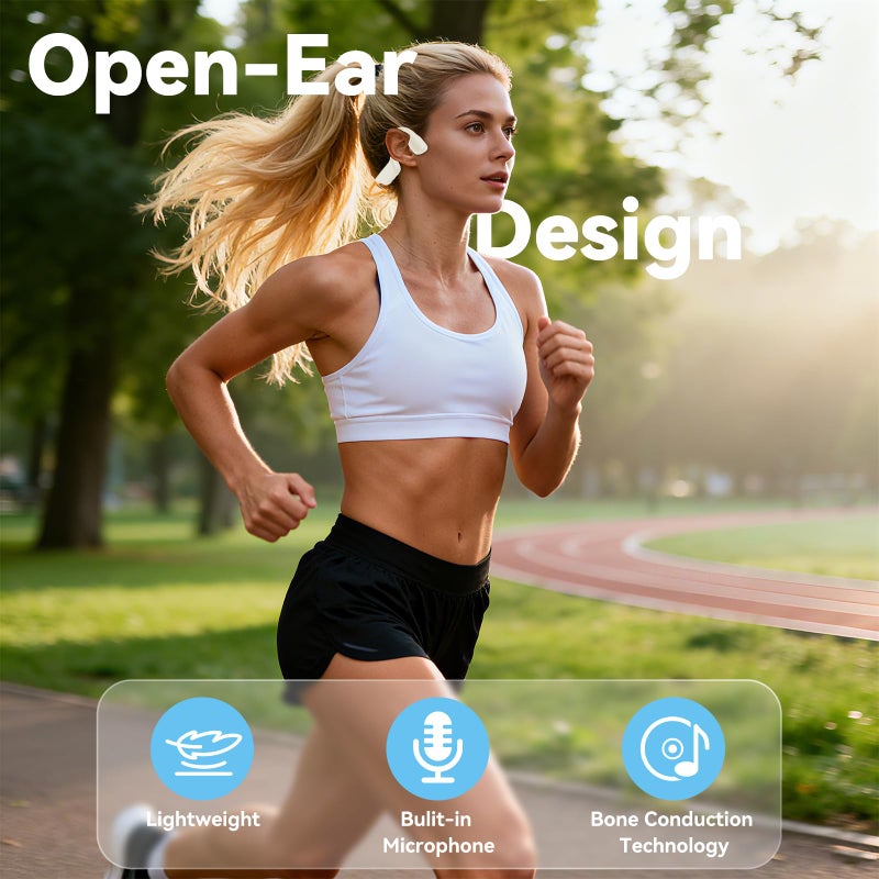 Opinta Swimming Headphones, IPX8 Waterproof Bone Conduction Headphone Wireless Underwater Earbuds with 32GB Memory for Swimming, Cycling, Marathon - Image 4