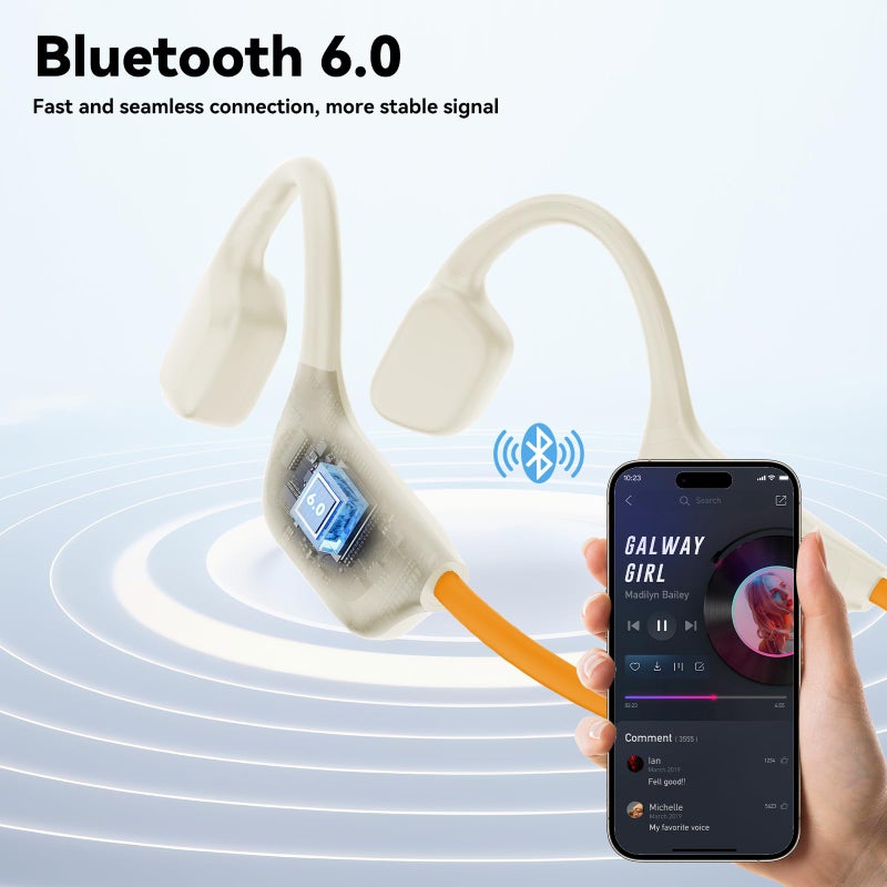 Opinta Swimming Headphones, IPX8 Waterproof Bone Conduction Headphone Wireless Underwater Earbuds with 32GB Memory for Swimming, Cycling, Marathon - Image 5