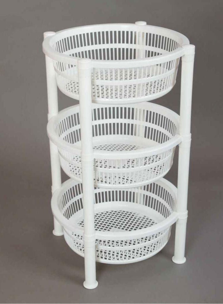 3 Layers Plastic Vegetable Storage  Round basket rack