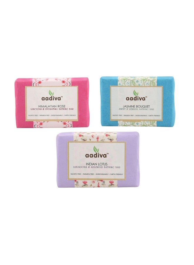 Aadiva Aadiva Soap Gift Box for her Jasmine Bouquet, Indian Lotus& Himalayan Rose Combo Of 3  - Image 1