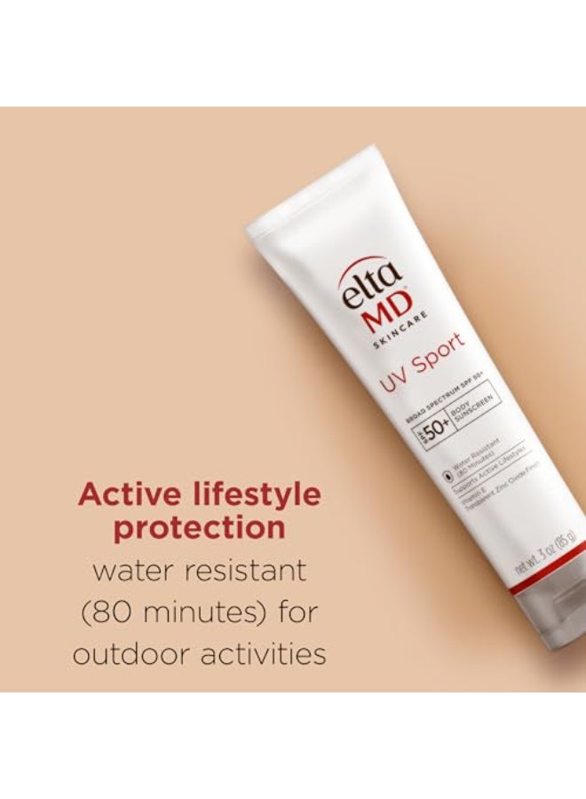 EltaMD UV Sport Sunscreen Lotion SPF 50 Face and Body Sunscreen SPF 50 Water Sweat Resistant Zinc Oxide Formula for Active Lifestyles 3 oz - Image 4