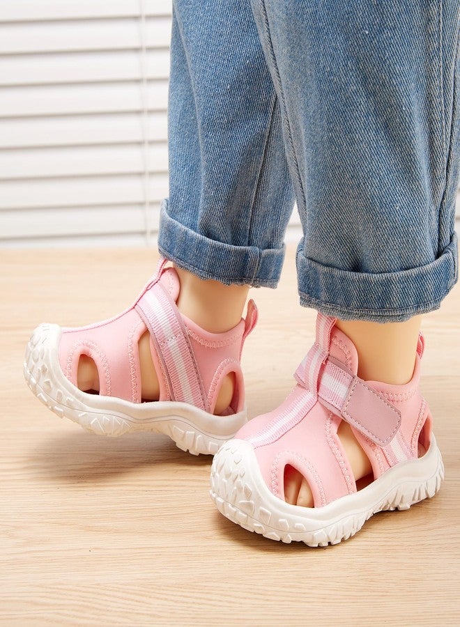 BMCiTYBM Baby Sandals Closed Toe Water Sandals Infant Boy Girl Lightweight Summer Shoes Non-Slip First Walking Sneakers 6 9 12 18 24 Months Pink Size 6-12 Months Infant - Image 2