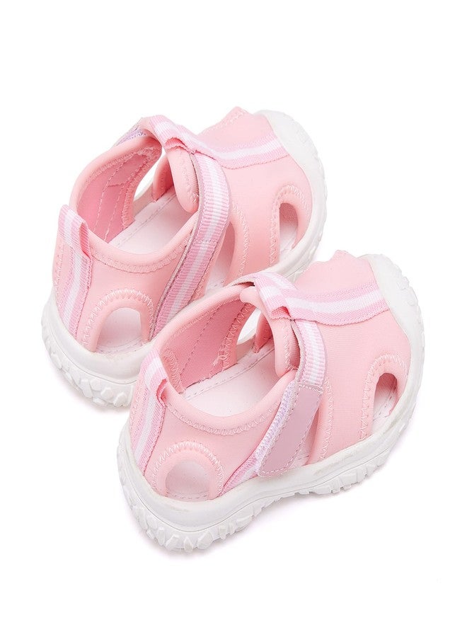 BMCiTYBM Baby Sandals Closed Toe Water Sandals Infant Boy Girl Lightweight Summer Shoes Non-Slip First Walking Sneakers 6 9 12 18 24 Months Pink Size 6-12 Months Infant - Image 4