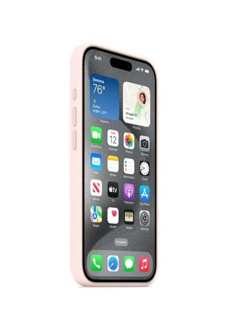 Silicone iPhone 15 Pro Silicone Case with MagSafe - Light Pink - Image 2