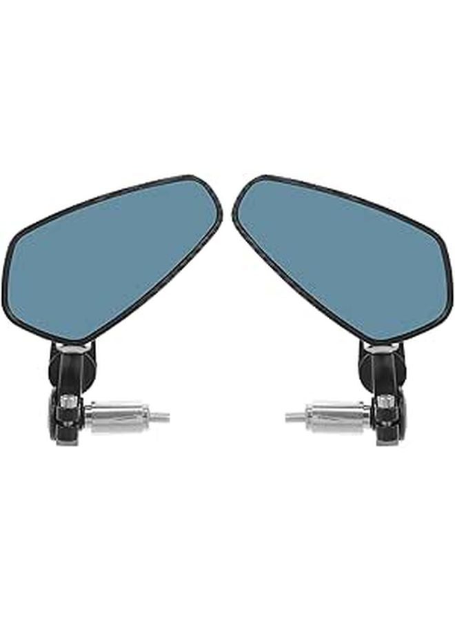 Wide Angle Blue Glass Rear View Mirror Handlebar Replacement For Scooter Motorcycle - Image 1