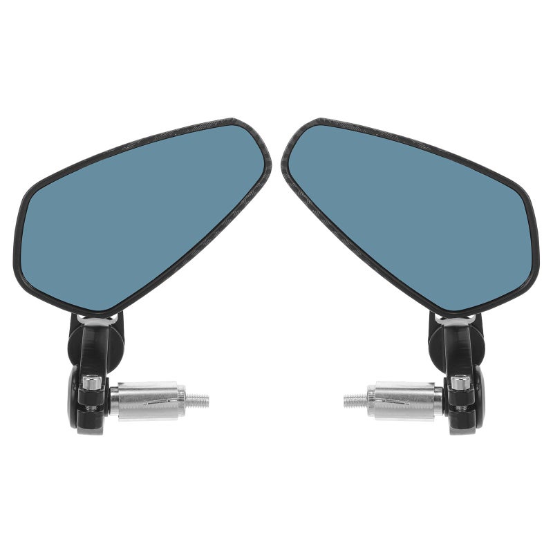 Wide Angle Blue Glass Rear View Mirror Handlebar Replacement For Scooter Motorcycle - Image 2