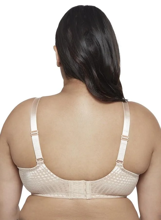 ترايامف Triumph Minimizer Sheen Elegant Bra for Women|Non Wired Non Padded Full Coverage Bust Reducer|Soft Sheen Fabric Moulded Cups|High Support Seamless Lingerie|Neutral Beige|36D|Pack of 1