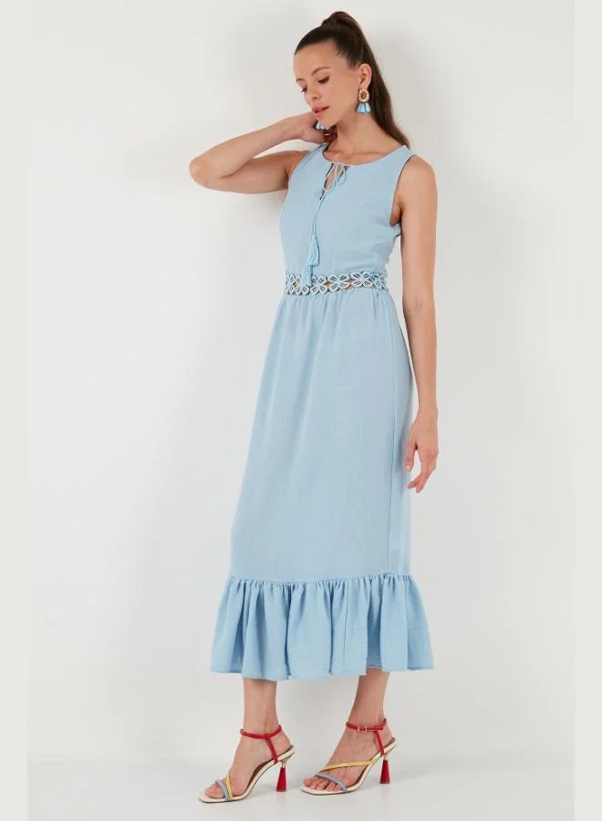 Lela  Lela Regular Fit Ruffled Sleeveless Midi Dress Women's Dress 611EL574 for Women | Best Price UAE