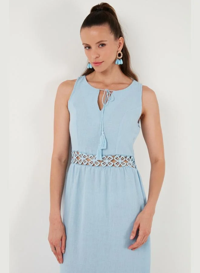 Lela  Lela Regular Fit Ruffled Sleeveless Midi Dress Women's Dress 611EL574 for Women | Best Price UAE