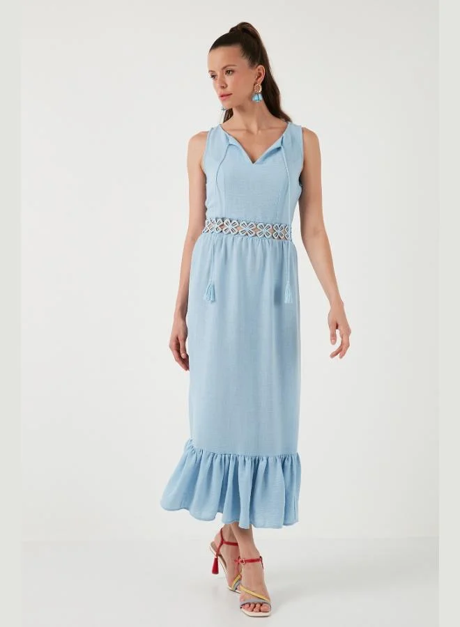 Lela  Lela Regular Fit Ruffled Sleeveless Midi Dress Women's Dress 611EL574 for Women | Best Price UAE