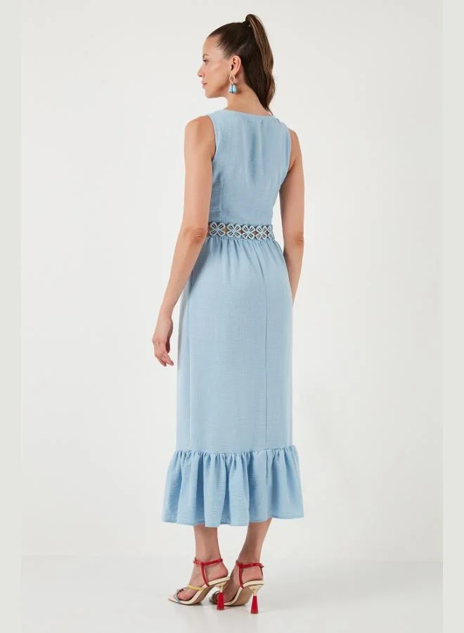 Lela  Lela Regular Fit Ruffled Sleeveless Midi Dress Women's Dress 611EL574 for Women | Best Price UAE