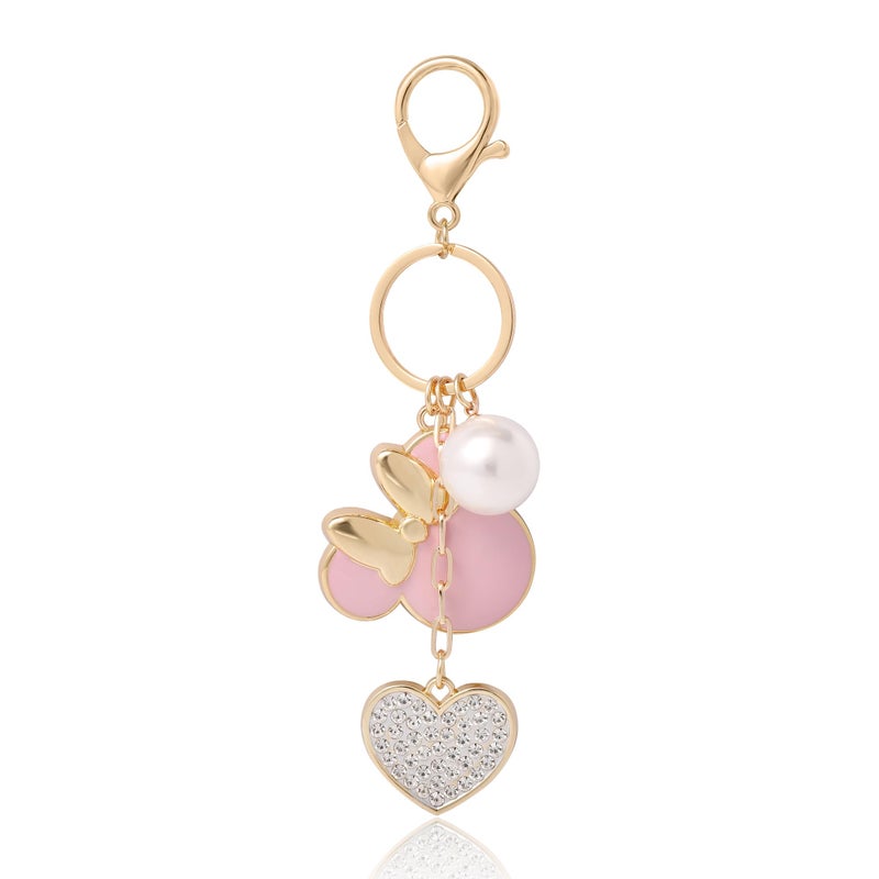 SALLY ROSE Minnie Mouse Keychain for Women Official License, Gold-Tone Bag Charms for Tote Bags, Key Chains for Car Keys - Image 5