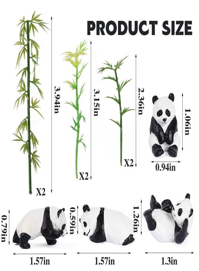 VIOCIWUO Artificial Panda Bamboo Figures 10Pcs, Cute Micro Landscape Panda Model Ornament Animal Bamboo for DIY Keychain Pendant Cake Toppers Birthday Party Decorations Supplies - Image 2