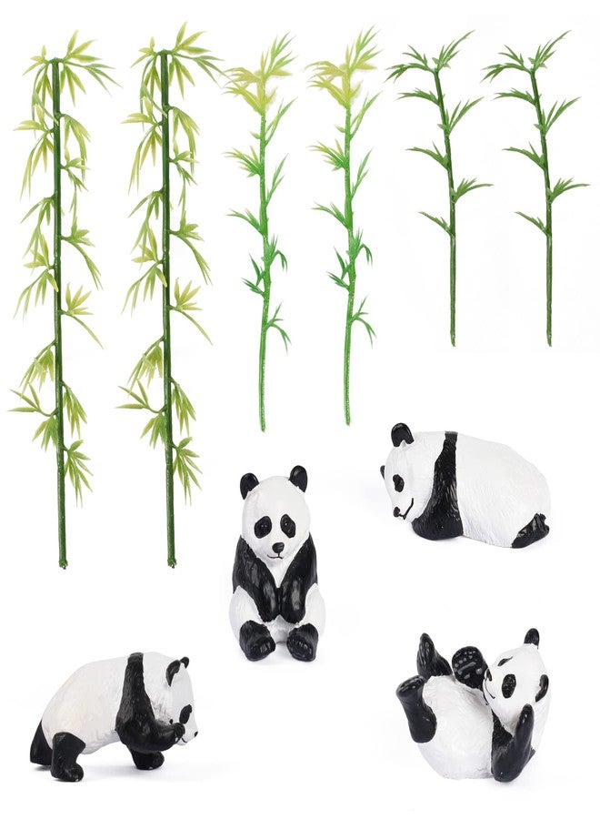 VIOCIWUO Artificial Panda Bamboo Figures 10Pcs, Cute Micro Landscape Panda Model Ornament Animal Bamboo for DIY Keychain Pendant Cake Toppers Birthday Party Decorations Supplies - Image 1