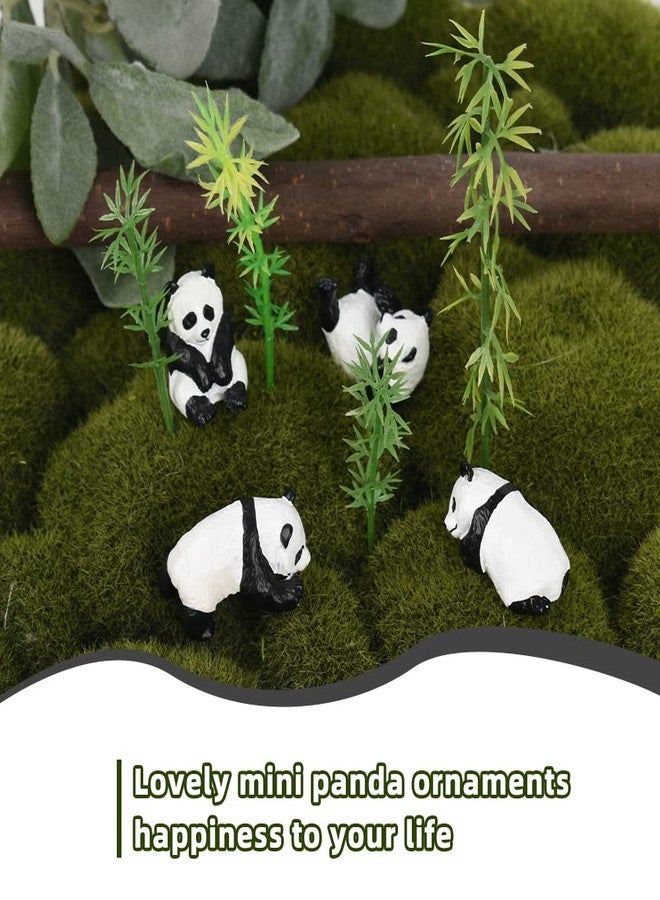 VIOCIWUO Artificial Panda Bamboo Figures 10Pcs, Cute Micro Landscape Panda Model Ornament Animal Bamboo for DIY Keychain Pendant Cake Toppers Birthday Party Decorations Supplies - Image 4