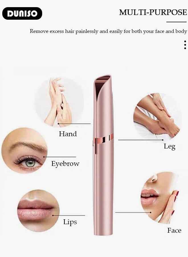 DUNISO USB Electric Hair Remover, Well Packing Facial Hair Remover for Women, Lady Gift, Women's Painless Hair Remover, Rechargeable Body Face Hair Shaver Razor for Nose, Lips, Armpit, Bikini - Image 3