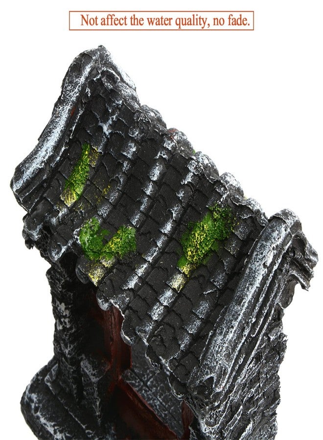 Saim Aquarium Decorations Classical Ancient Temple Ruins Ornament Chinese Old Building Decorations for Betta Fish Tank Fish to Sleep Rest Hide Play - Image 4