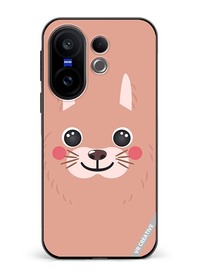 Protective Case Cover For Vivo X200 FE Lama Cartoon Face Design Multicolour