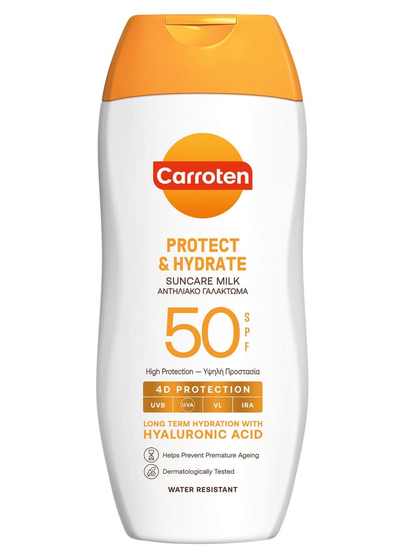 Carroten Protect & Hydrate Suncare Spf50 Milk Lotion With Hyaluronic Acid Water Resistant 200 ML - Image 1
