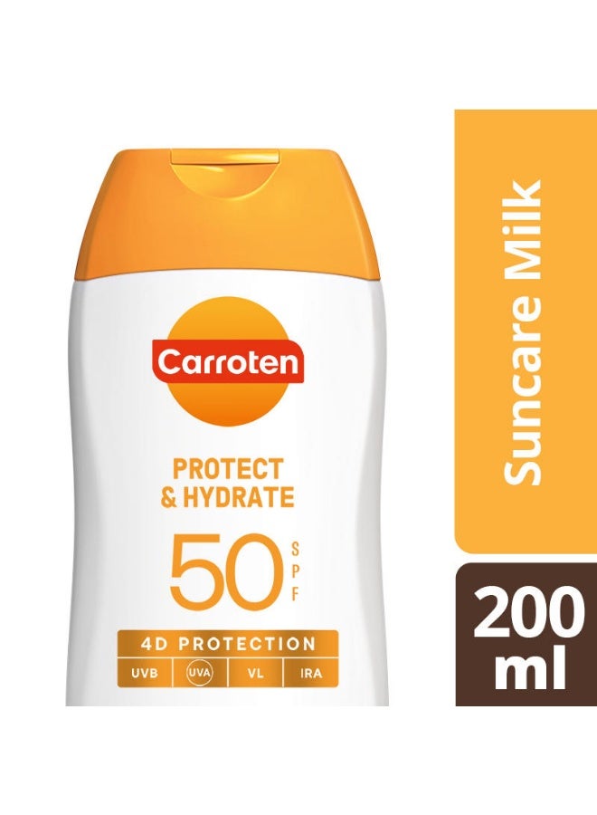 Carroten Protect & Hydrate Suncare Spf50 Milk Lotion With Hyaluronic Acid Water Resistant 200 ML - Image 2