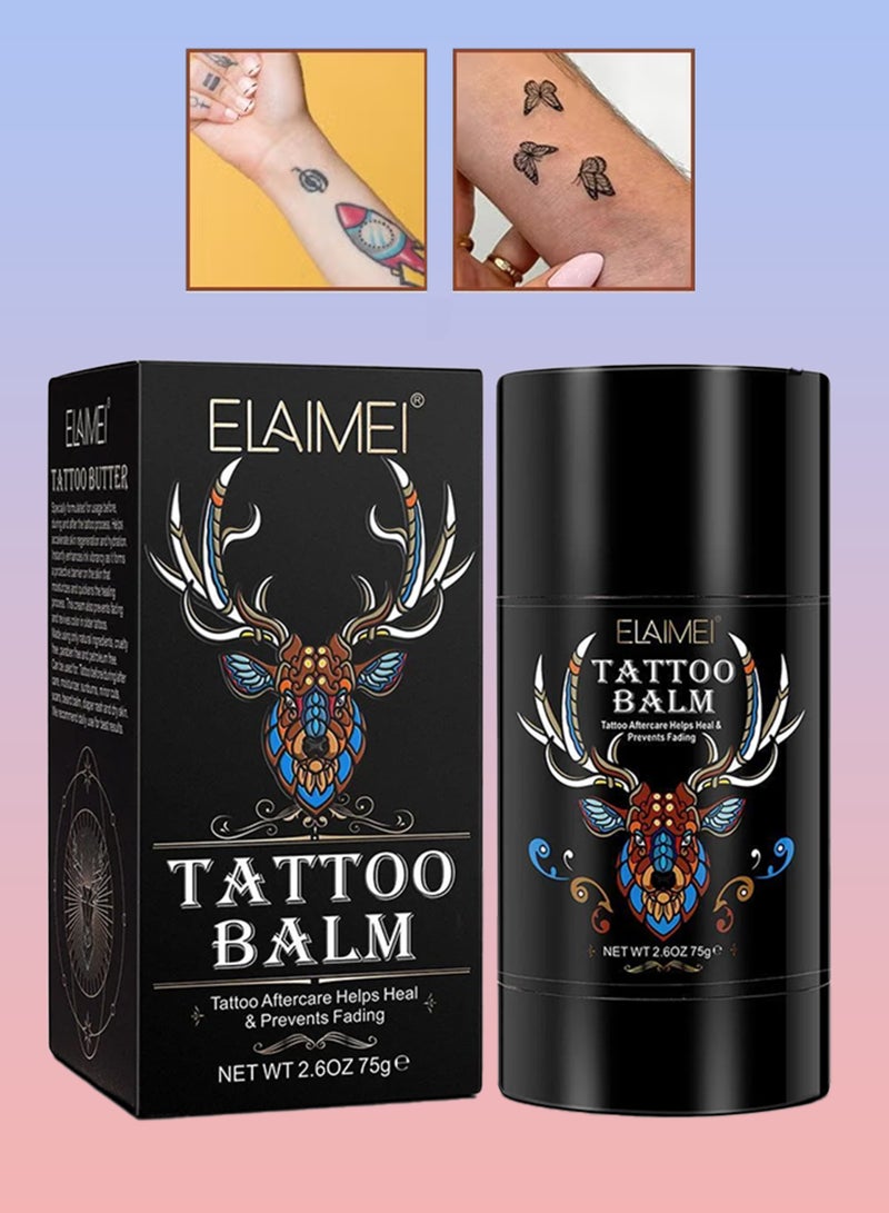 Elaimei Tattoo Balm Butter 75g Tattoo Care Balm for Before During & Post Tattoo Safe Natural Tattoo Aftercare Cream to Promote Skin Healing Tattoo Brightening Treatment - Image 1
