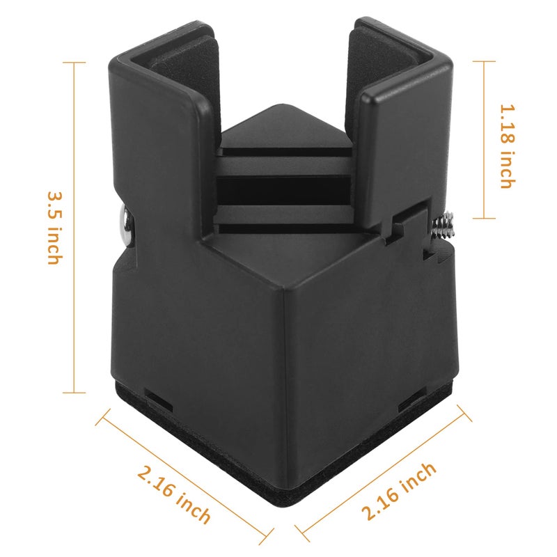 BTSD-home Bed Risers 2 Inch Heavy Duty Furniture Risers with Screw Clamp for Table Couch Chair 4 Pack Black - Image 2